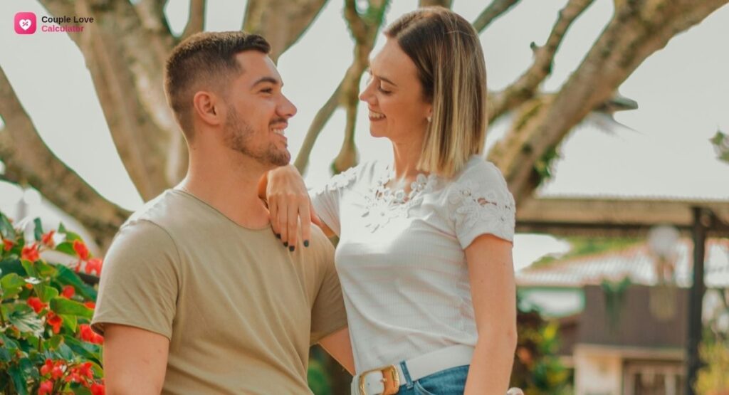 Crush calculator showing a compatibility percentage between two names