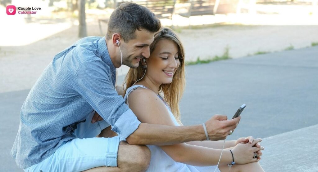 Crush calculator showing a compatibility percentage between two names