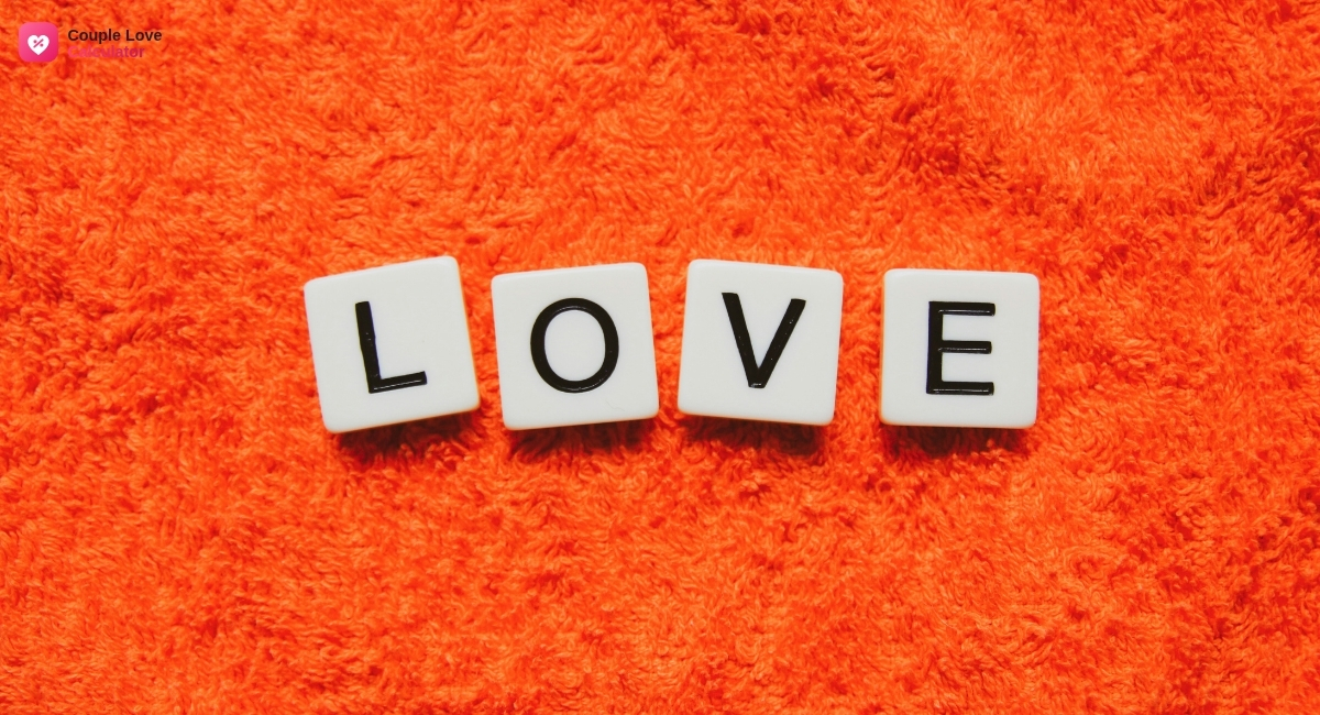 Couple love calculator result displaying a love percentage score