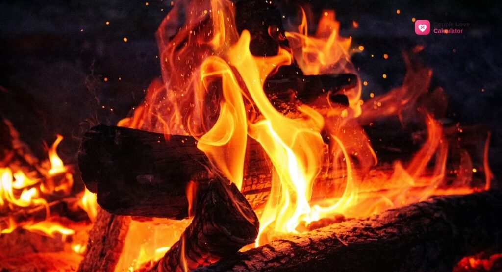 	Fire sign symbols for Aries, Leo and Sagittarius representing passion and action